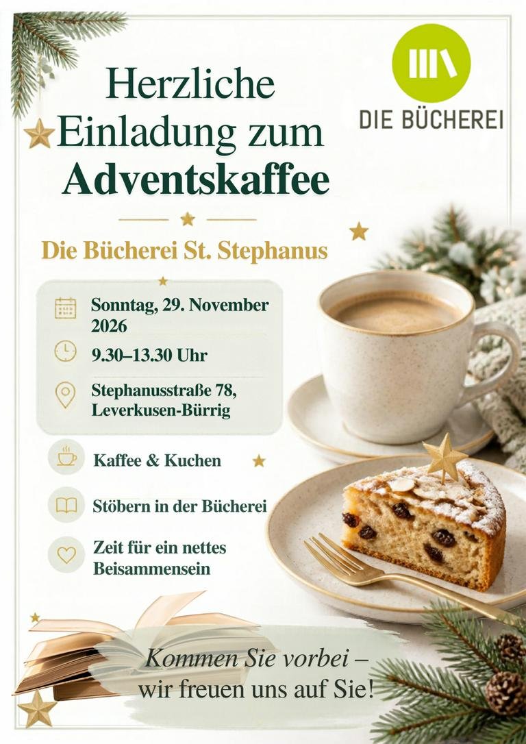 Adventskaffee Bücherei Flyer-1 (c) St. Stephanus WBK